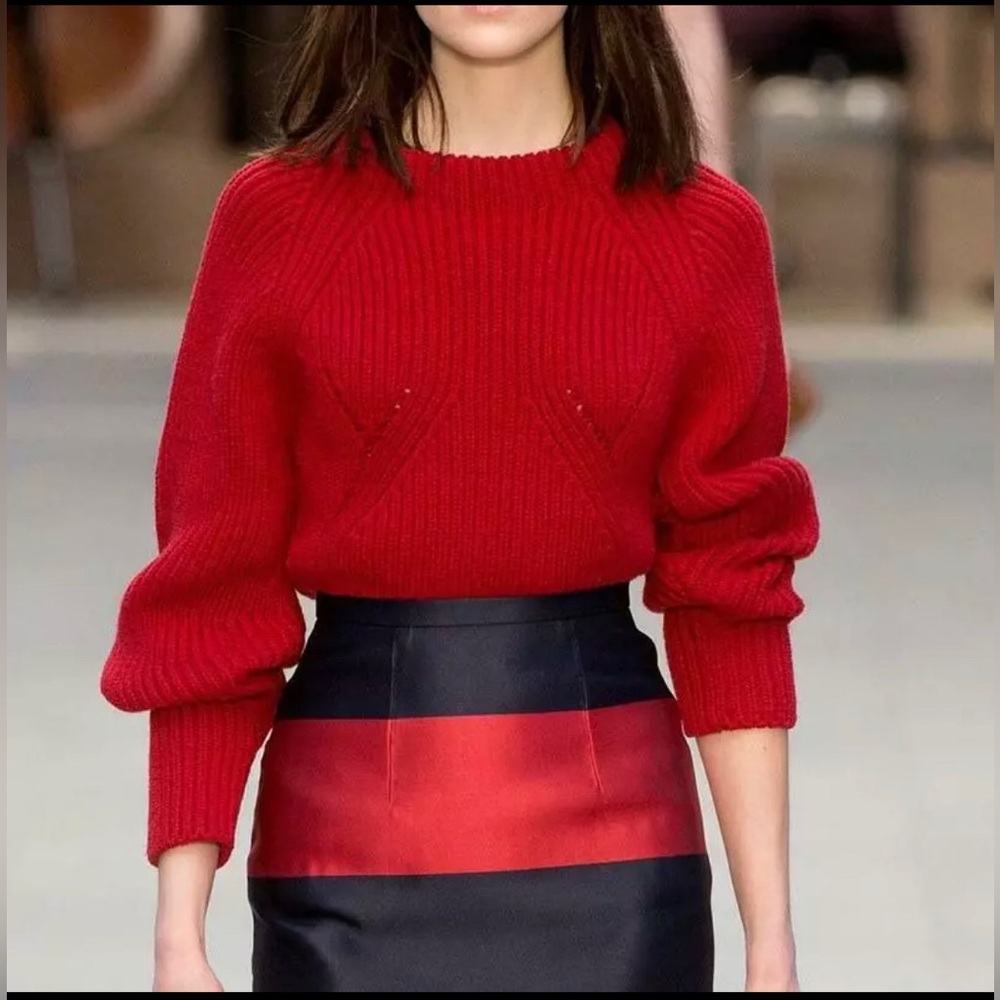 Burberry Prorsum Red Cashmere 2013 Runway Sweater XS